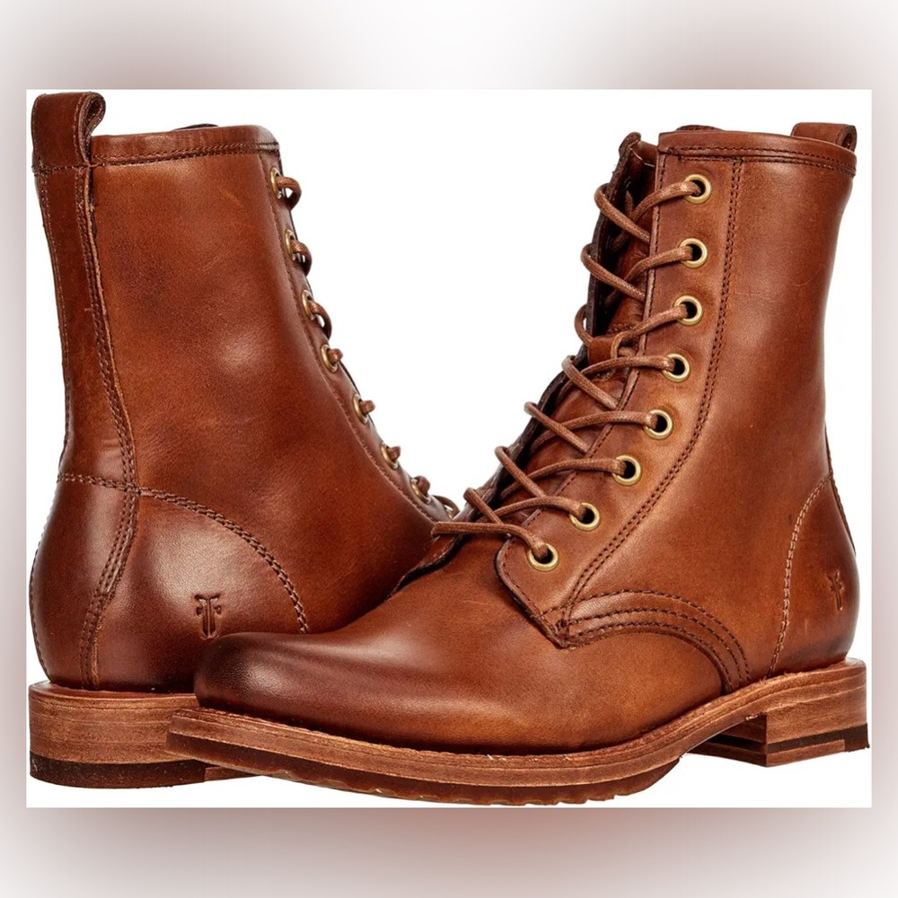 Women's Brown Leather Lace-Up Ankle Boots